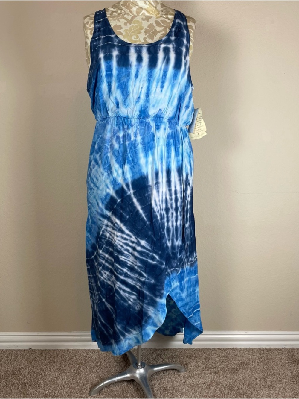 ⨠ONE WORLD Blue Tie-Dye Sleeveless Maxi Dress ⨠NEW WITH TAGS āØ